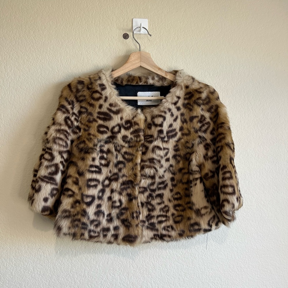 Leopard Print Faux Fur Jacket